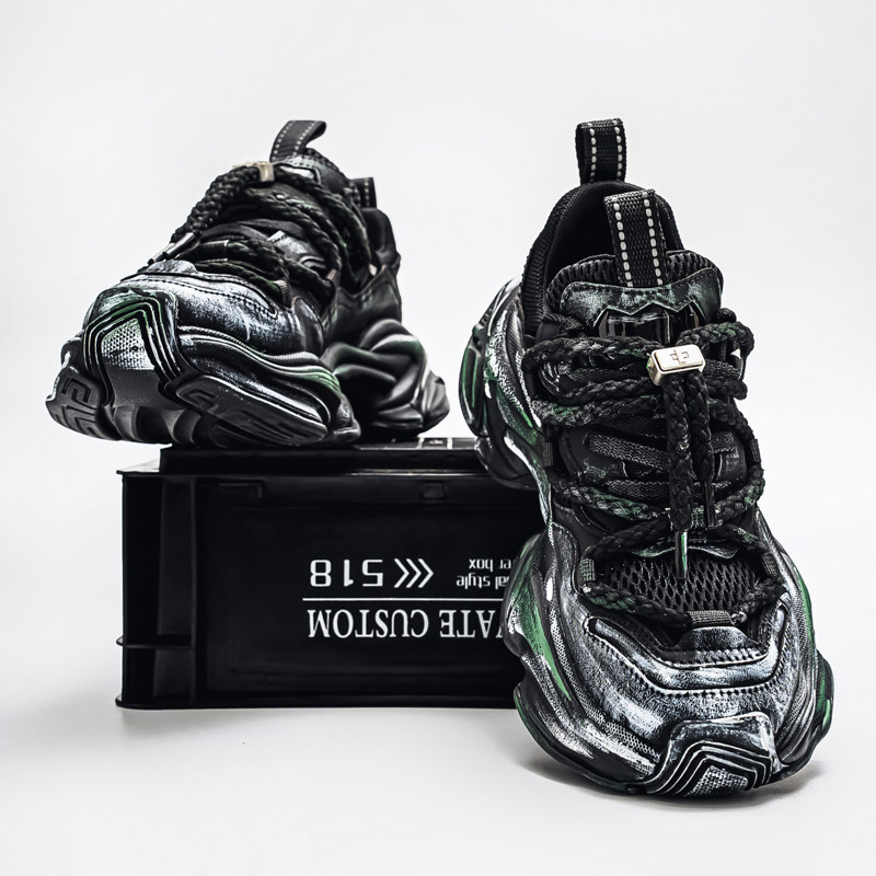 欧洲站男鞋秋季潮牌高级感休闲运动跑步防滑增高复古做旧老爹潮鞋,淘宝优惠券,粉丝福利购,淘宝优惠卷