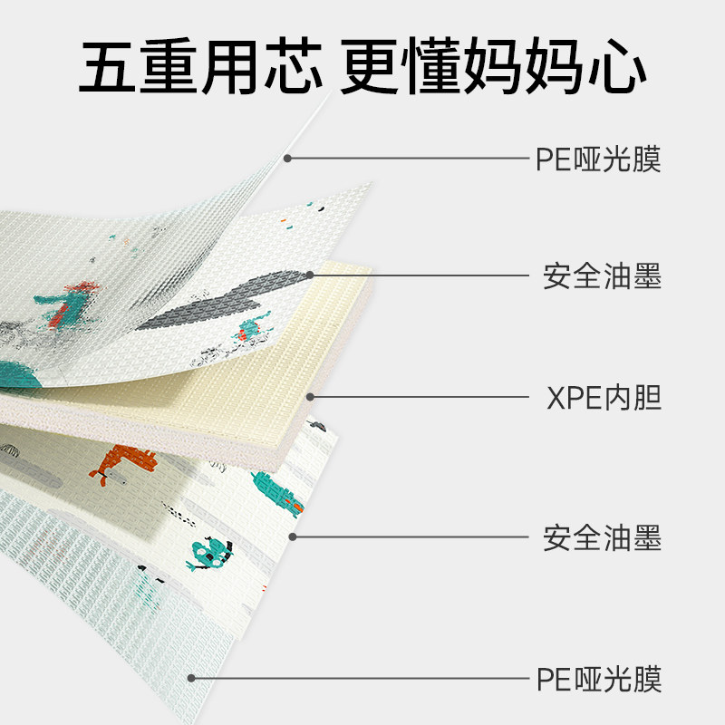 贝博氏爬行垫加厚可折叠家用地垫 贝博氏爬行垫