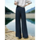 XWI Xinwei 100% Acetate Fiber Old Money Style Casual Pants Women's 2026 Summer High Waist Covering Hips Slim Straight Leg Wide Leg Pants