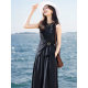 XWI Xinwei Travel Vacation Style Sleeveless Suit Women's 2026 Summer T-shirt Button Design Floral Skirt Set two-piece