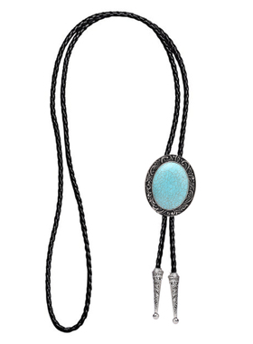 跨境电商亚马逊爆款货源重大号唐草花纹绿松石波洛领带bolo tie