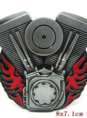 摩托车发动机西部牛仔风格皮带扣个性腰带皮带平滑扣belt buckle