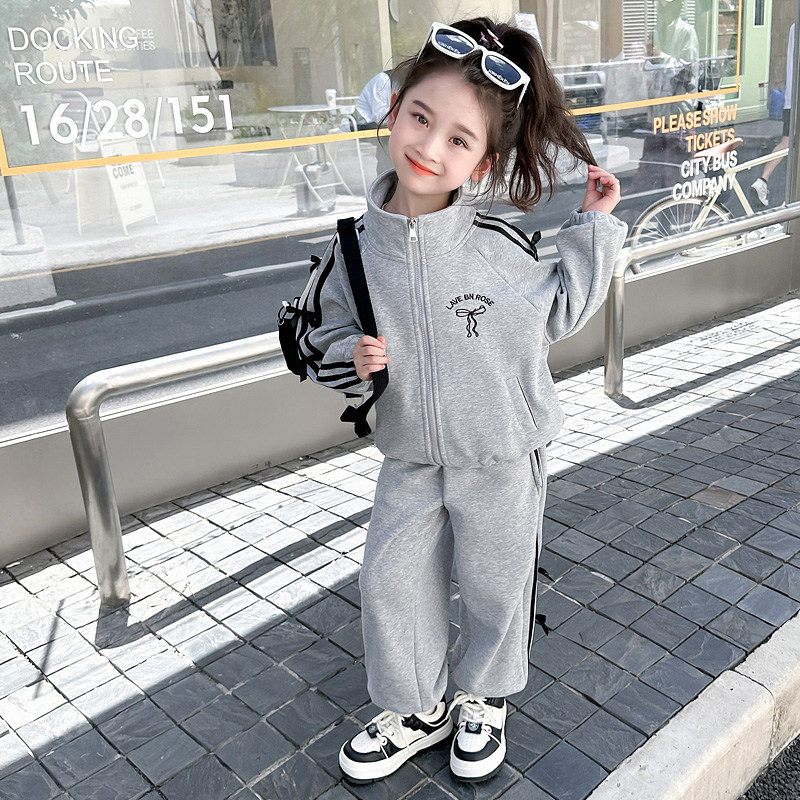女童早春拉条套装春秋款2025新款儿童洋气时髦运动宝宝初春季春装,淘宝优惠券,粉丝福利购,淘宝优惠卷