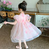 Girls Summer Dress Children's 2026 New Style Rose Summer Dress Little Girl Performance Costume Princess Dress Skirt