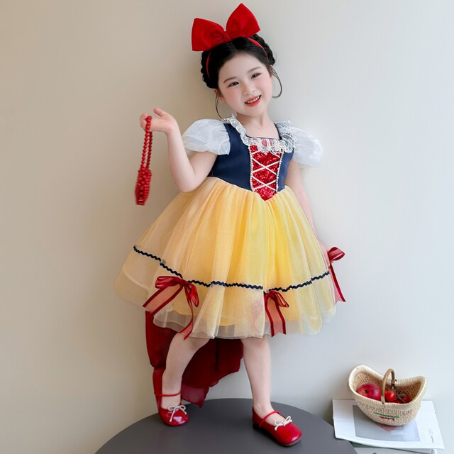 Girls Thin Skirt Summer Dress 2026 New Children's Summer Dress Baby Girl Snow White Dress Super ງາມ