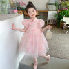 Girls Summer Dress Children's 2026 New Style Rose Summer Dress Little Girl Performance Costume Princess Dress Skirt