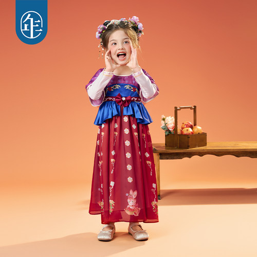 年衣童装女童汉服裙春秋改良唐装中式古装儒裙超仙中秋服装演出服 - 图2