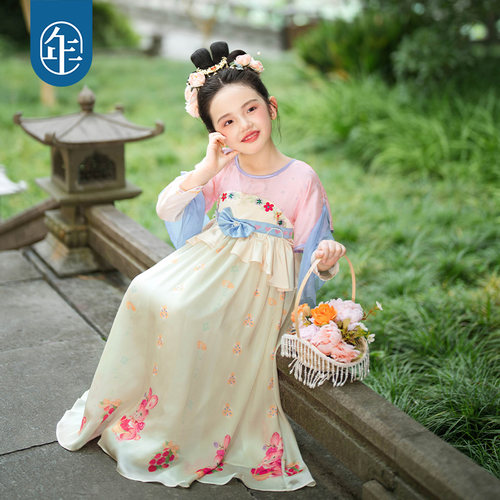 年衣童装女童汉服裙春秋改良唐装中式古装儒裙超仙中秋服装演出服 - 图1