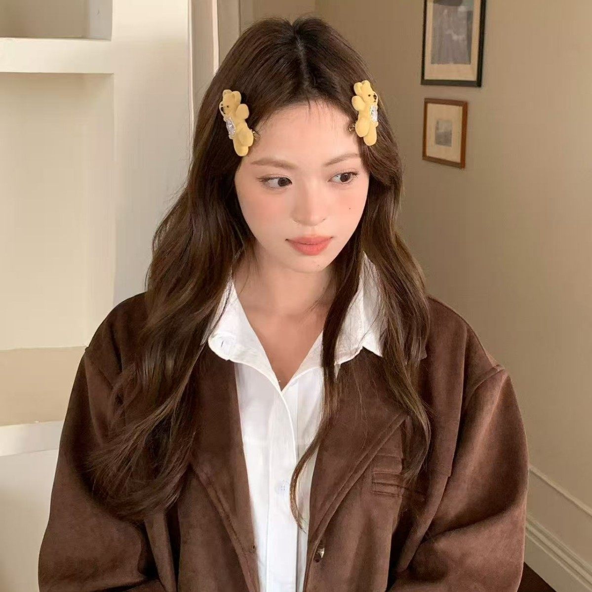 乐园系列招手小熊饼干宝石发卡轻奢可爱百搭植绒发卡边夹生日礼物,淘宝优惠券,粉丝福利购,淘宝优惠卷