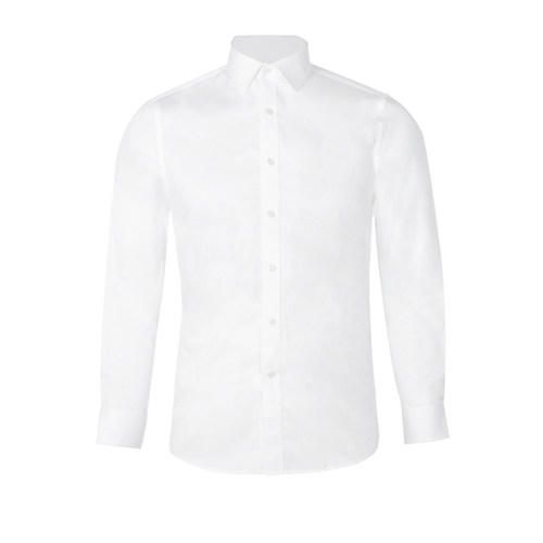 CULTUM 100支长绒棉DP免烫商务休闲方领正装衬衫男长袖修身白衬衣 - 图3