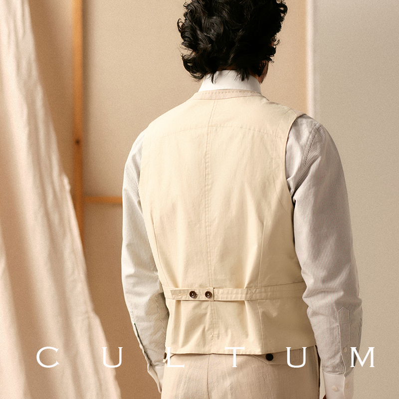 【柔软轻薄】CULTUM苎麻天丝双口袋古典西装马甲男士休闲西服马夹,淘宝优惠券,粉丝福利购,淘宝优惠卷