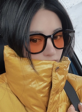 橘黄色显脸小素颜神器个性街拍男