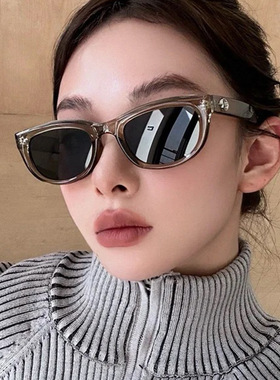 2024新款防紫外线猫眼墨镜女潮高级感欧美辣妹质感太阳眼镜男款