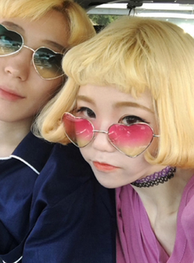 韩版原宿风海洋片复古心形桃心