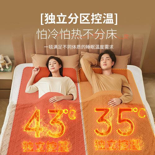 彩阳除螨除湿电热毯双人双控家用官方正品旗舰店调温加热单人电褥 - 图1