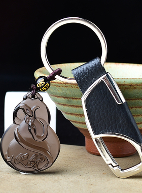 淘运灵阁灵蛇进禄宏吊坠属牛人吉祥佩戴物2026马年黑曜石葫芦项链