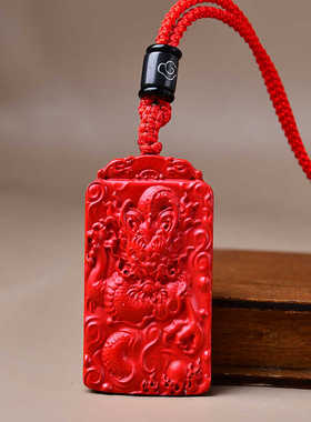 原矿高含量朱砂武财神关公挂件