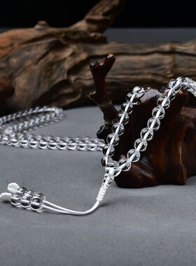 白水晶手链108颗白水晶佛珠