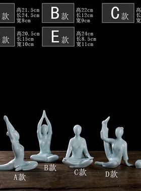 新中式风人物手工陶瓷装饰摆件