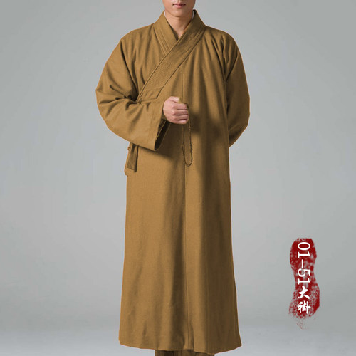 慈缘僧服长褂短褂加棉加厚冬季保暖羊毛禅修僧服男女出家师父套装 - 图1