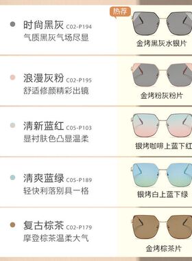 现货新款太阳镜女金属大框素颜