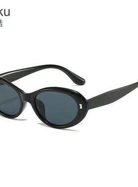 复古椭圆白框墨镜女款2026新款