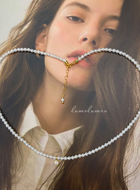 承欢记杨紫同款珍珠项链小众设计高级感百搭小米珠颈链锁骨链