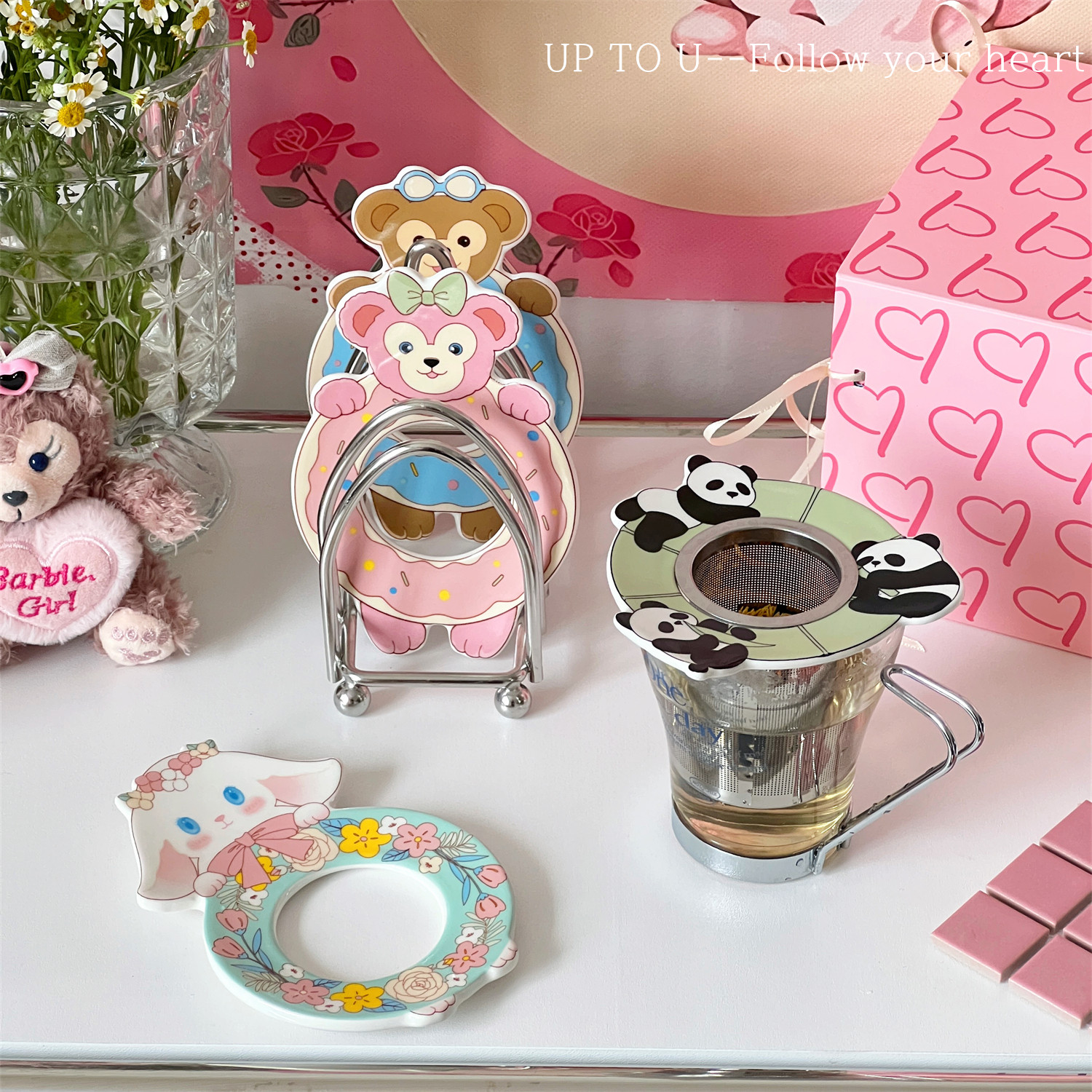 SHˇ可爱卡通水杯盖子高颜值办公室马克杯通用陶瓷茶漏设计感茶滤,淘宝优惠券,粉丝福利购,淘宝优惠卷