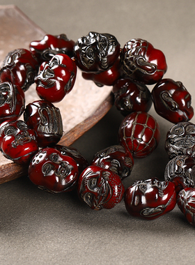 文玩真品天然西藏十八精雕细琢