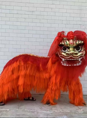 北狮舞狮道具笑脸牛毛狮龙狮狮头