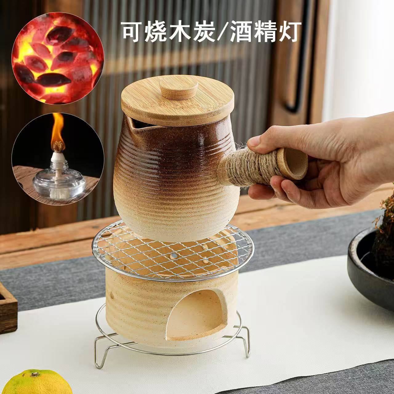 新款围炉煮茶便携罐罐茶小套组烤奶茶壶可烧炭烧酒精奶茶壶可干烧,淘宝优惠券,粉丝福利购,淘宝优惠卷