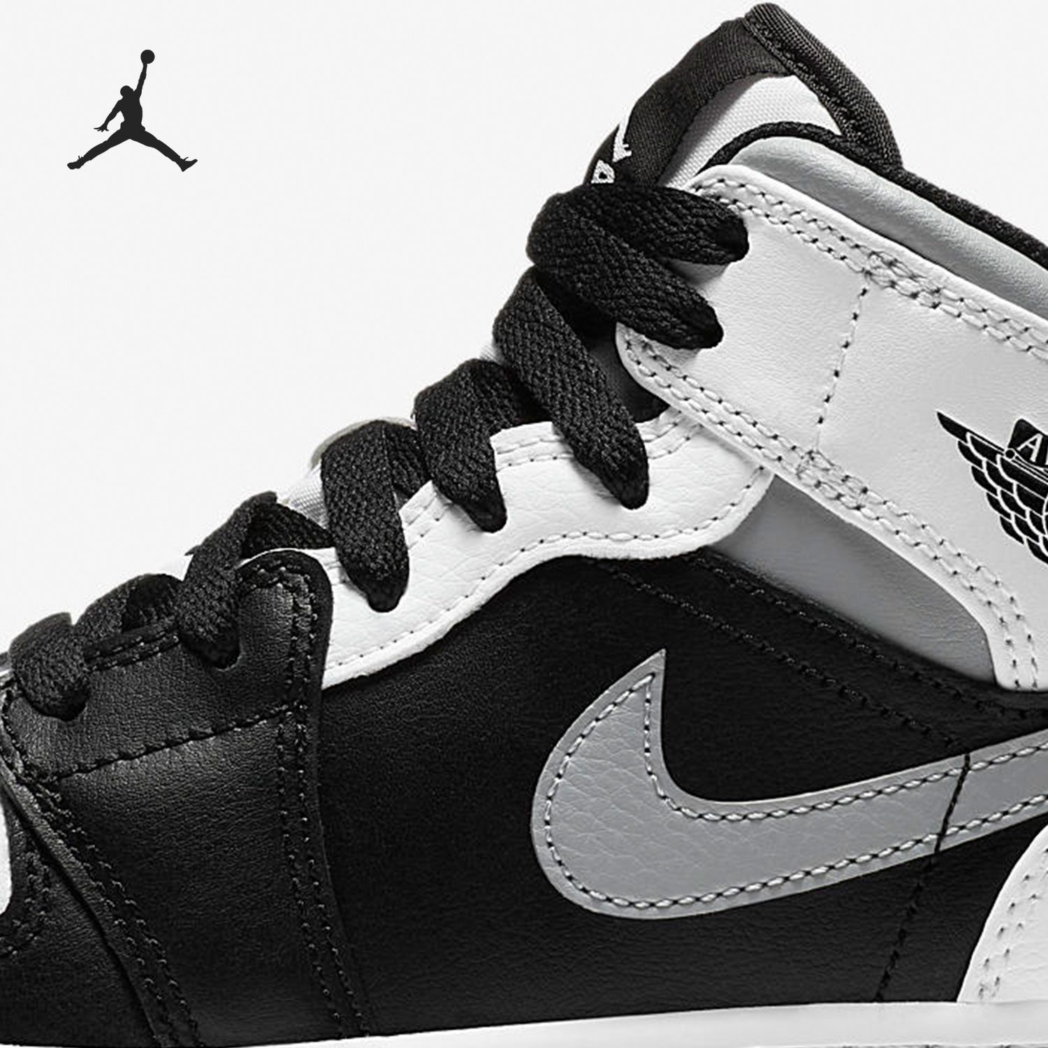 Nike/耐克正品Air Jordan 1儿童熊猫透气高帮运动鞋554725-073 - 图2