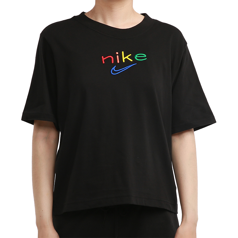 Nike/耐克正品2021年新款夏季女子刺绣纯色短袖运动T恤DD2849-010 - 图3