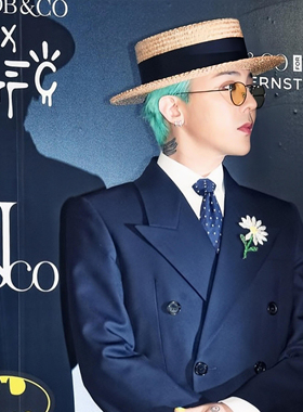 GD同款桔黄圆形嘻哈复古墨镜