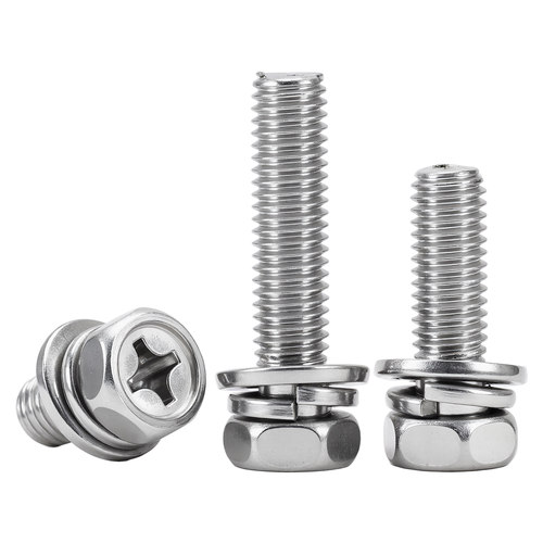 304不锈钢外六角螺丝316三组合螺钉凹穴十字六角螺栓M3M4M6M8M10 - 图3