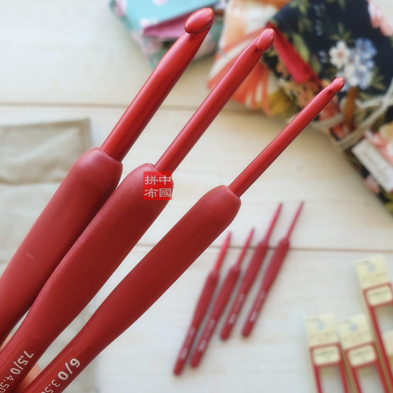 三支包邮 日本广岛Tulip 珊瑚红TED钩针 毛线编织玫瑰黑金钩针,淘宝优惠券,粉丝福利购,淘宝优惠卷