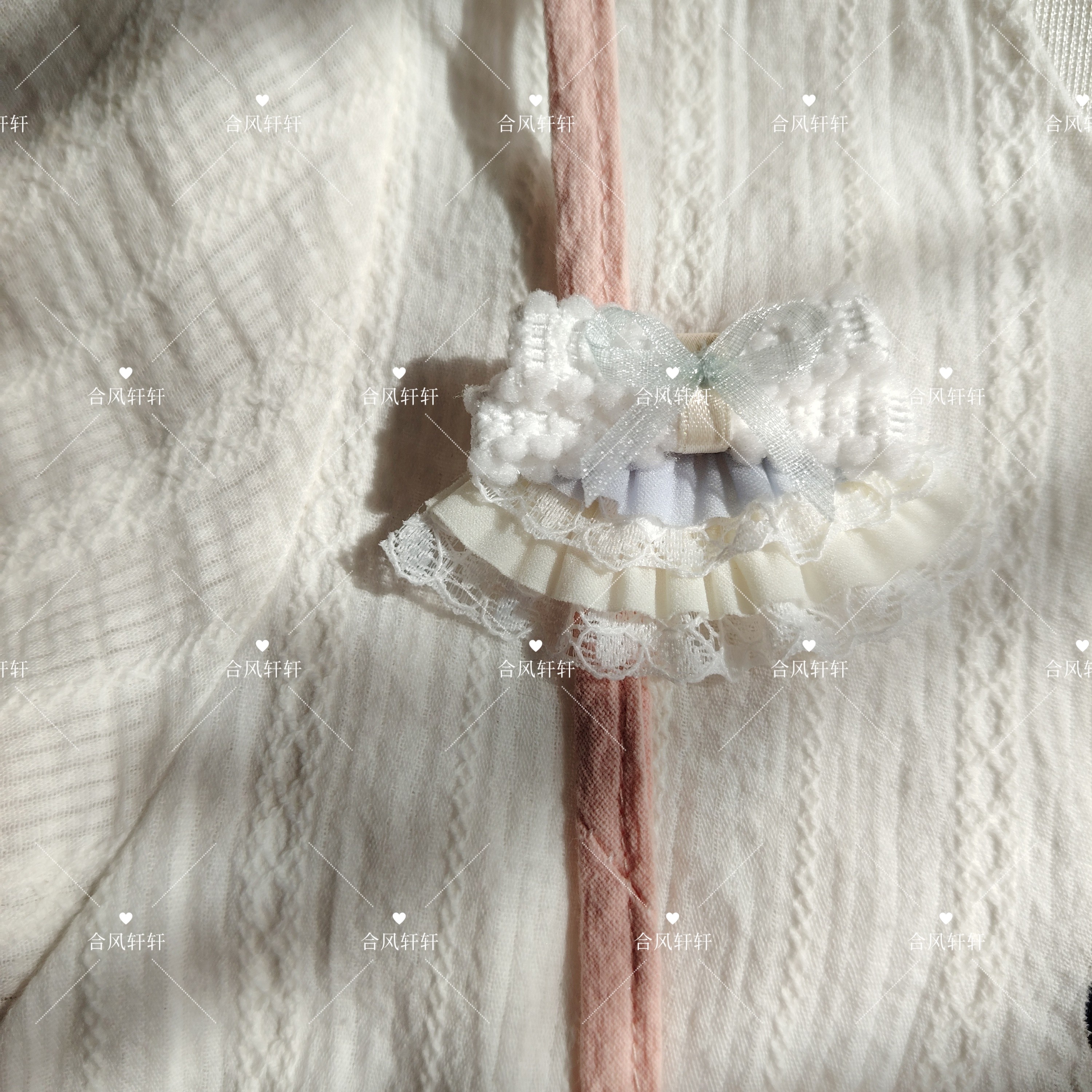 3分甜感清欢少女浅色双拼蕾丝木耳花边发夹BJD多层裙摆兜肠圈2.1,淘宝优惠券,粉丝福利购,淘宝优惠卷