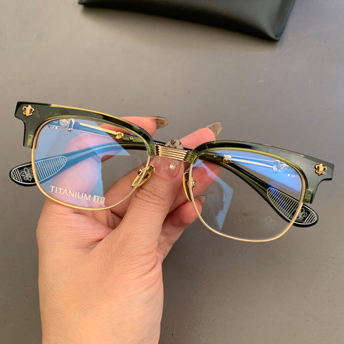 新品眉毛架眼镜框架关晓彤同款纯钛银饰超轻近视平光个性男女同款 - 图0