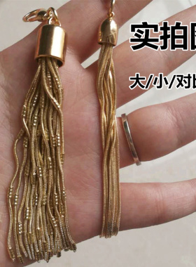 金属流苏挂配件新款鞋包服饰抱枕五金装饰品百搭蛇骨链条长穗9㎝