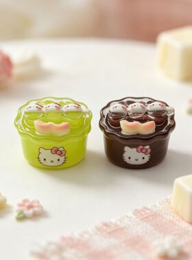 卡通猫咪汤圆水果捞透色冰碗钥匙扣挂件吊坠DIY饰品冰箱贴鞋扣