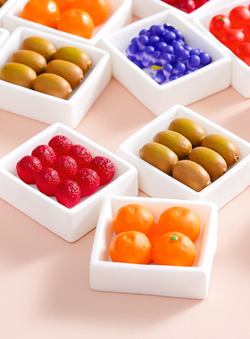 创意仿真小水果芒果草莓 diy娃娃屋橱柜装饰品盲袋配件微缩小摆件