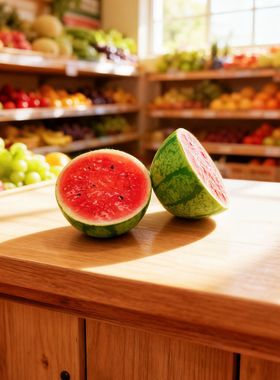 仿真立体大西瓜剥切水果创意食玩微缩水果店场景造景摆件diy发夹