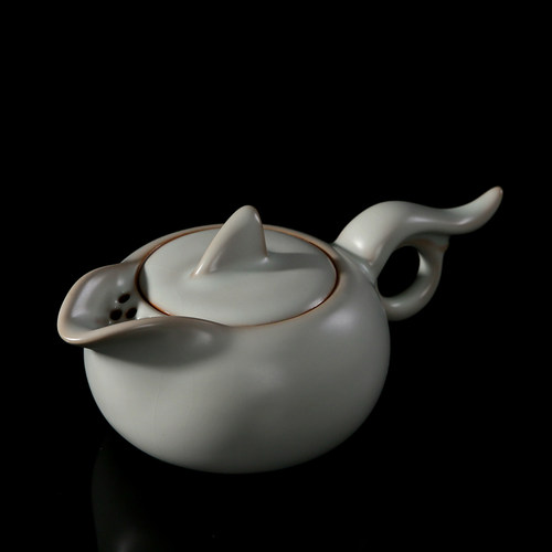 汝窑茶壶台湾冠杰内开片汝瓷功夫茶具开片可养功夫茶器单壶包邮 - 图2