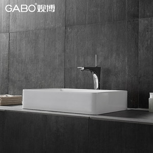 观博GABO 家用台上盆陶瓷洗手盆方形艺术面盆卫生间洗脸盆 10400