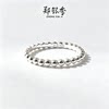 Zheng Yinji pure silver 999 ring beaded sterling silver women's ring fashionable and simple gift for girlfriend with exquisite ring