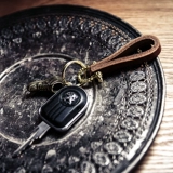 Кожаный ретро брелок ручной работы, DIY, воловья кожа