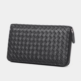 Плетеный бумажник подходит для мужчин и женщин, длинная кожаная универсальная маленькая сумка клатч с молнией