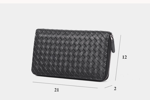 Плетеный бумажник подходит для мужчин и женщин, длинная кожаная универсальная маленькая сумка клатч с молнией