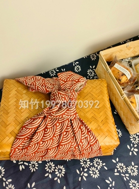 广西手工竹编实用环保空盒通用节日食品礼盒中秋节月饼包装竹篮