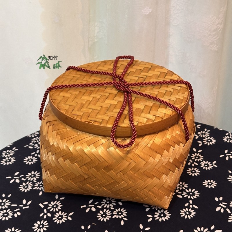 非遗复古手提篮喜庆送礼带盖鸡蛋筐碳笼篮茶道新年礼品包装竹编篮,淘宝优惠券,粉丝福利购,淘宝优惠卷